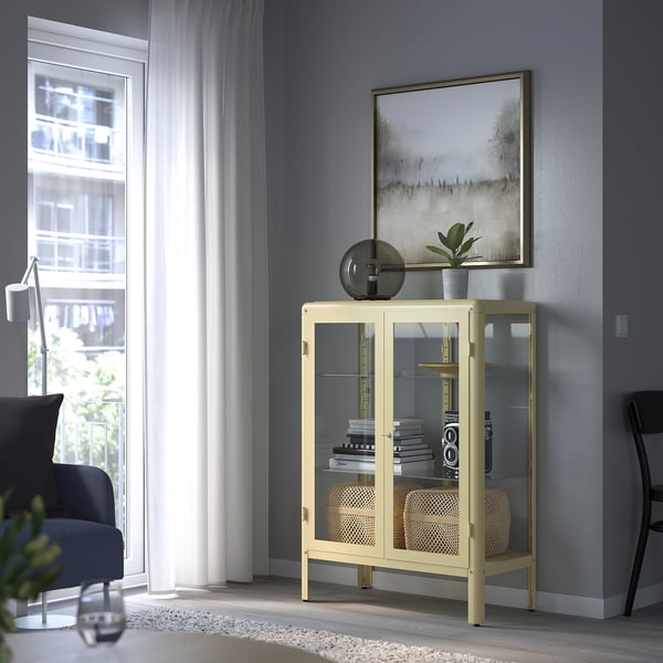 FABRIKÖR Vitrine, jaune clair, 81x113 cm