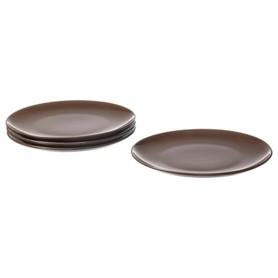 FÄRGKLAR Assiette, brillant brun, 26 cm