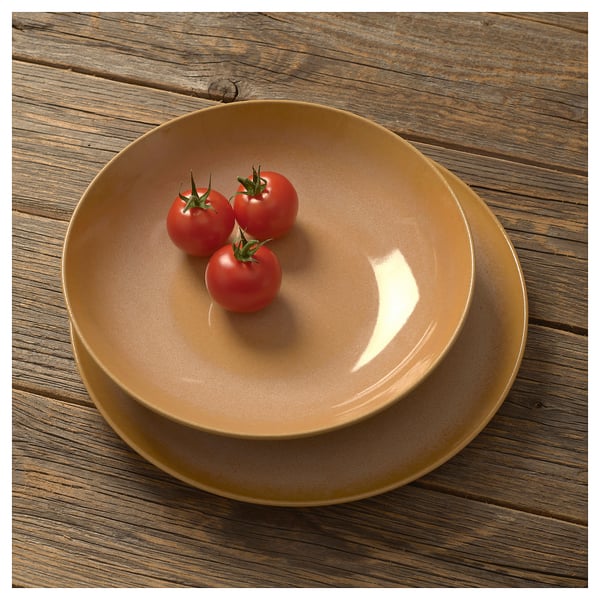 FÄRGKLAR Assiette creuse, brillant jaune, 23 cm
