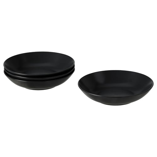 FÄRGKLAR Assiette creuse, mat gris foncé, 23 cm