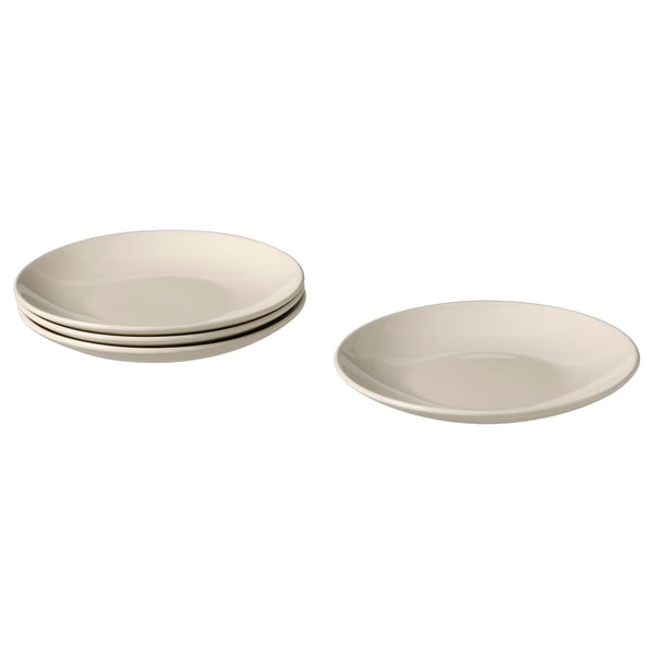 FÄRGKLAR Petite assiette, brillant beige, 20 cm
