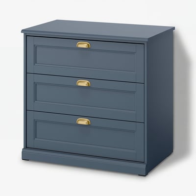 FÅGELFJÄLLET Commode 3 tiroirs, bleu gris foncé, 82x51x78 cm