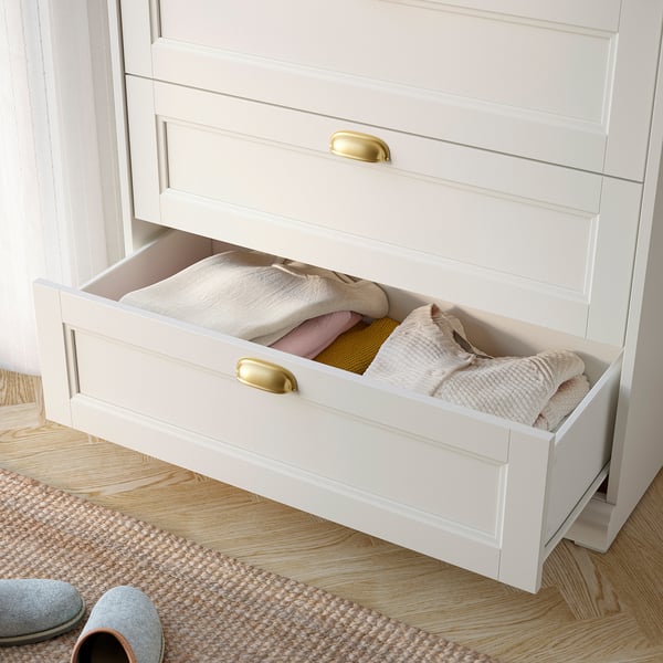 FÅGELFJÄLLET Commode 6 tiroirs, blanc cassé, 82x51x123 cm