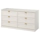 FÅGELFJÄLLET Commode 6 tiroirs, blanc cassé, 160x51x78 cm