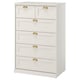 FÅGELFJÄLLET Commode 6 tiroirs, blanc cassé, 82x51x123 cm