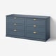 FÅGELFJÄLLET Commode 6 tiroirs, bleu gris foncé, 160x51x78 cm