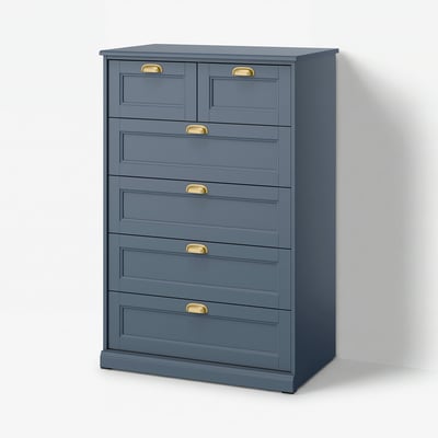 FÅGELFJÄLLET Commode 6 tiroirs, bleu gris foncé, 82x51x123 cm