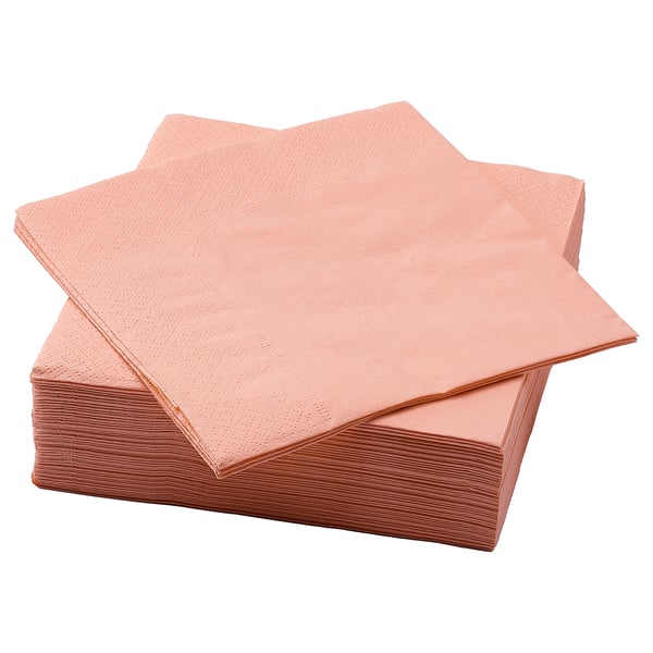 FANTASTISK Serviettes en papier, orange-rose, 33x33 cm
