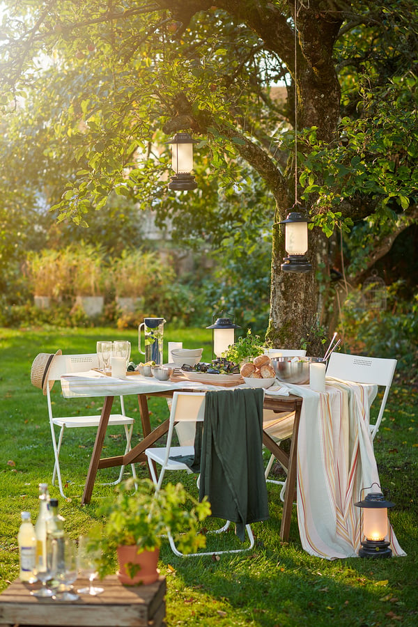 FEJAN Chaise, extérieur, pliable blanc