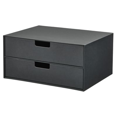 FJÄDERHARV Mini-commode 2 tiroirs, anthracite, 32x25 cm