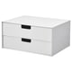 FJÄDERHARV Mini-commode 2 tiroirs, blanc, 32x25 cm