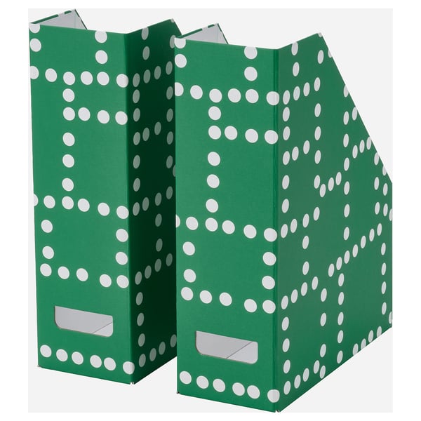 FJÄDERHARV Range-revues, vert/à pois