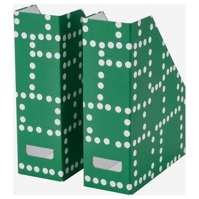 FJÄDERHARV Range-revues, vert/à pois
