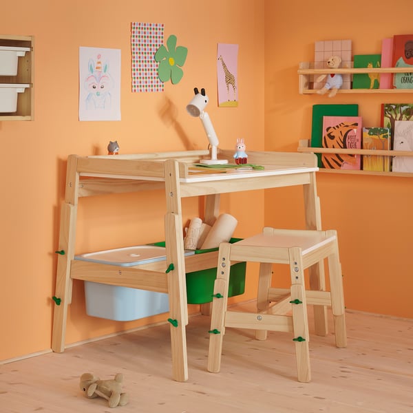 FLISAT Bureau pour enfant, hauteur réglable/vert