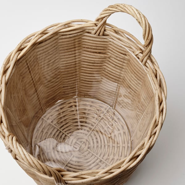 FLODBJÖRK Cache-pot, intérieur/extérieur gris brun clair, 24 cm