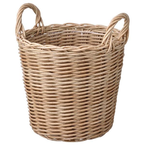 FLODBJÖRK Cache-pot, intérieur/extérieur gris brun clair, 24 cm