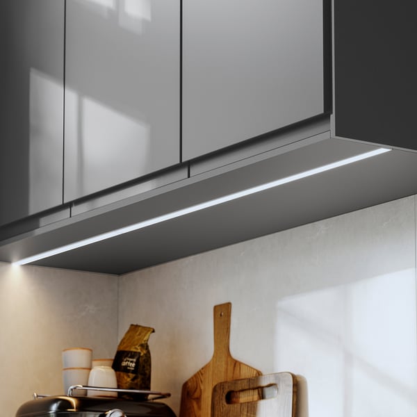 FÖRBÄTTRA Panneau de finition pour éclairage, gris foncé, 221 cm