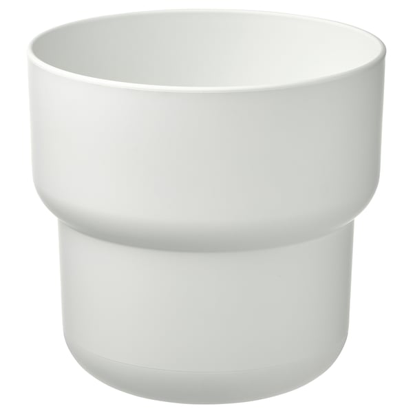 FÖRENLIG Cache-pot, intérieur/extérieur blanc, 19 cm