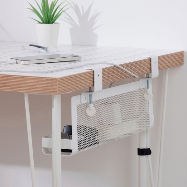 FÖRSÄSONG Système de gestion des câbles, blanc, 38 cm