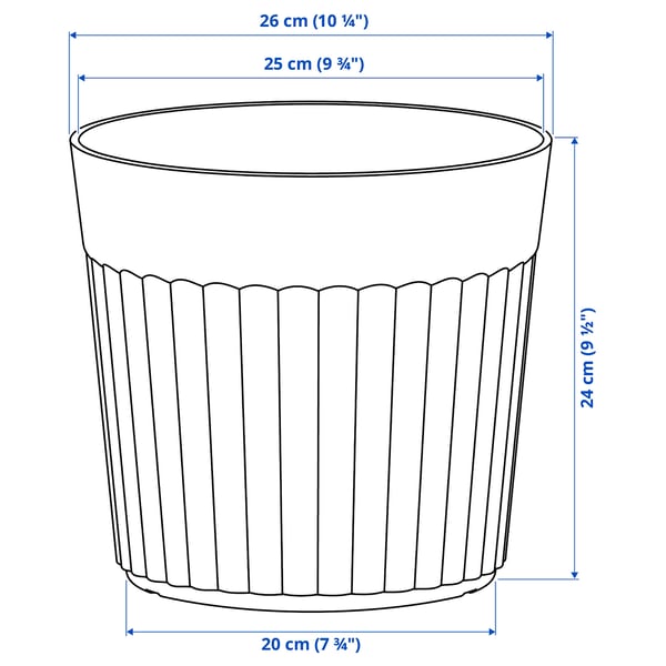 FRÄKENVÄXT Cache-pot, intérieur/extérieur/vert profond, 24 cm