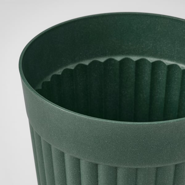FRÄKENVÄXT Cache-pot, intérieur/extérieur/vert profond, 24 cm