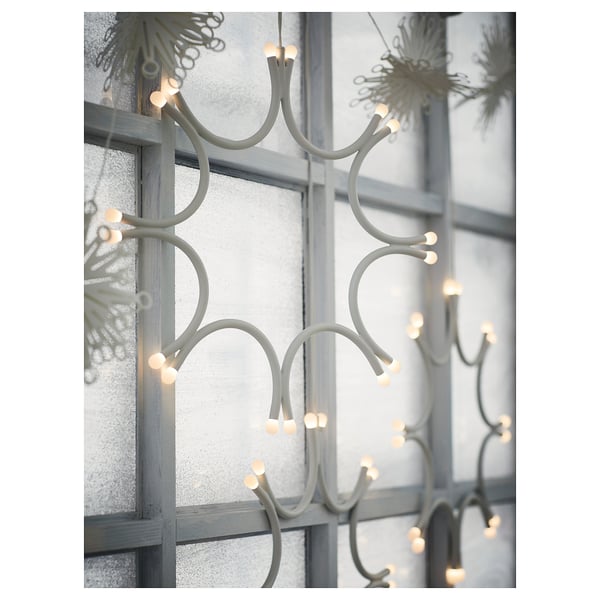 FRÖJDA Suspension, à pile blanc, 33 cm