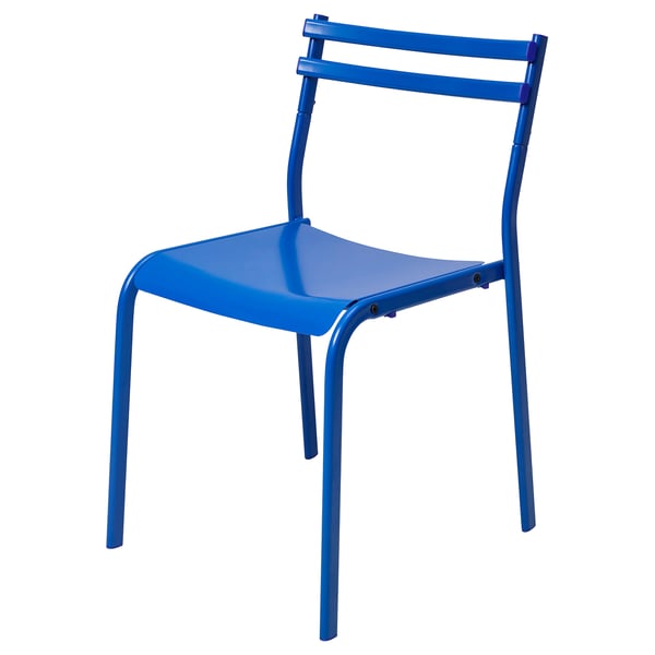 GENESÖN Chaise, métal/bleu