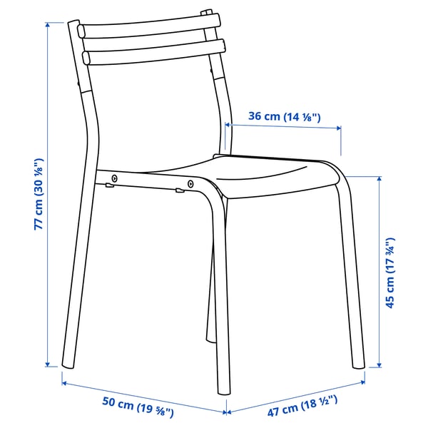 GENESÖN Chaise, métal/bleu