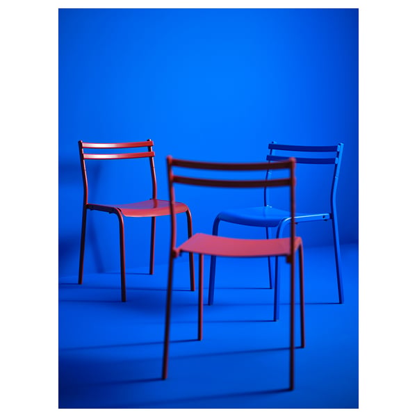 GENESÖN Chaise, métal/bleu