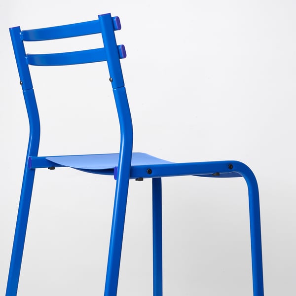 GENESÖN Chaise, métal/bleu