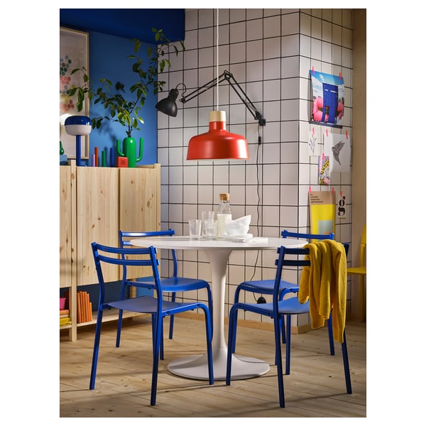 GENESÖN Chaise, métal/bleu
