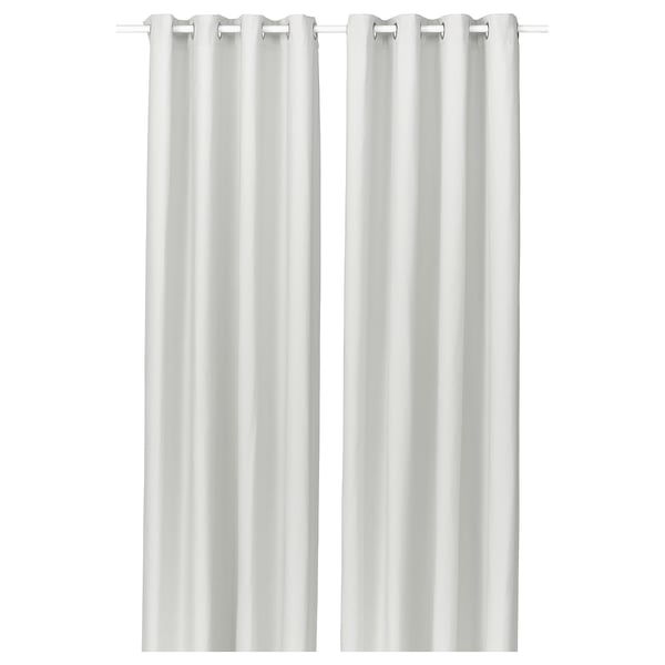 GINSTMOTT Rideaux, 2 pièces, blanc/avec oeillets, 145x300 cm