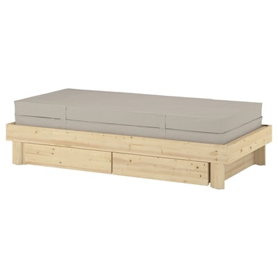 GLAMBERGET Lit extensible+rangement/2 matelas