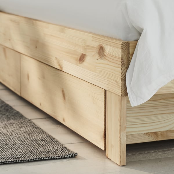 GLAMBERGET Lit extensible+rangement/2 matelas