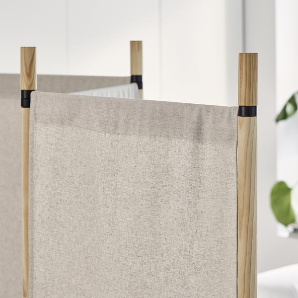 GLAMBERGET Paravent, pin/Katorp beige, 150x150 cm