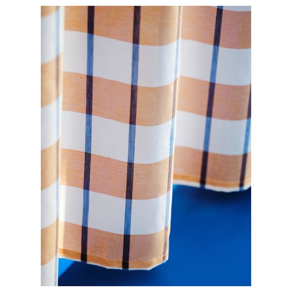 GLANSHAGTORN Rideau, 1 pièce, orange blanc/bleu, 300x300 cm