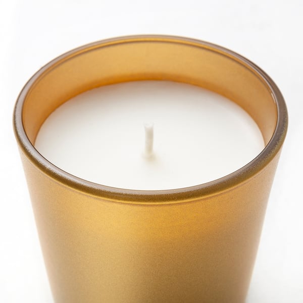 GOKVÄLLÅ Bougie parfumée dans verre, bois de santal et patchouli, 20 hr