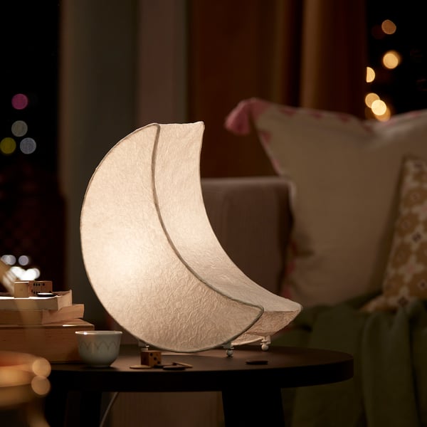 GOKVÄLLÅ Décoration lumineuse à LED, forme de lune blanc