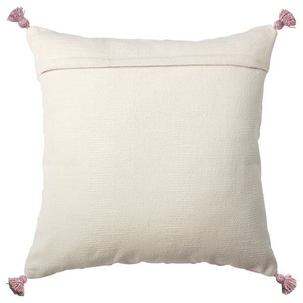 GOKVÄLLÅ Housse de coussin, blanc/rose, 50x50 cm