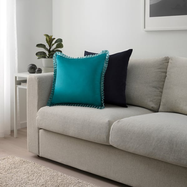 GOKVÄLLÅ Housse de coussin, bleu, 50x50 cm