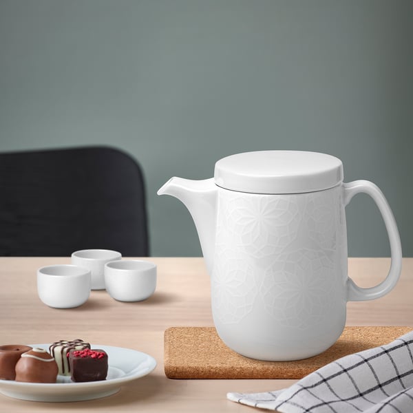 GOKVÄLLÅ Théière, blanc, 1.0 l