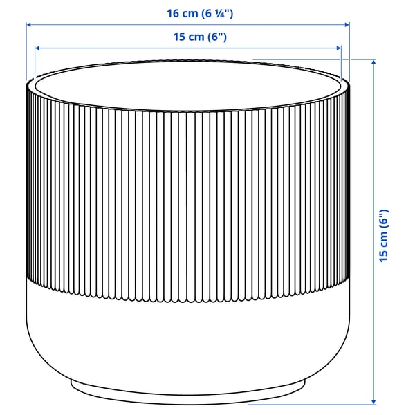 GRADVIS Cache-pot, gris, 15 cm