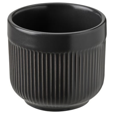 GRADVIS Cache-pot, intérieur/extérieur noir, 6 cm