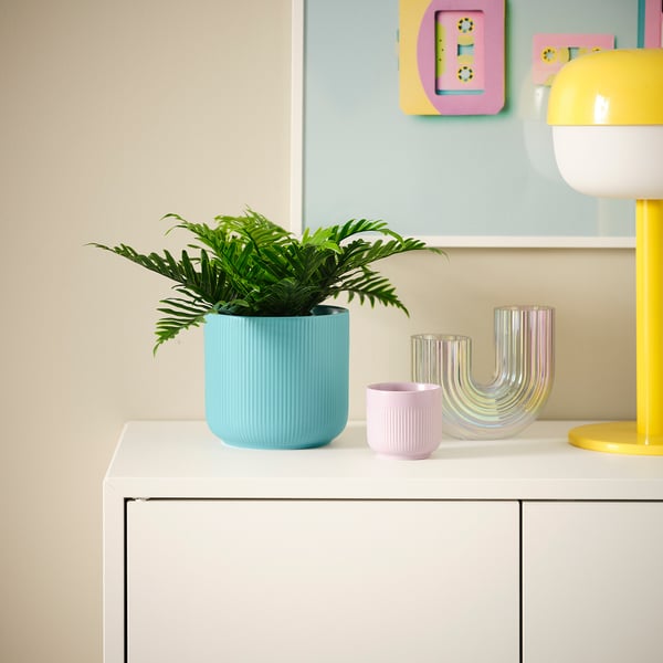 GRADVIS Cache-pot, intérieur/extérieur turquoise bleu, 12 cm