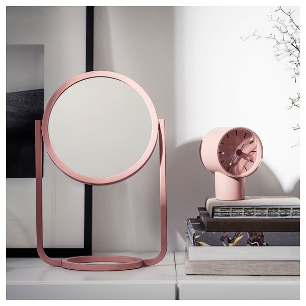GRANVÅG Miroir de table, rose, 23x33 cm