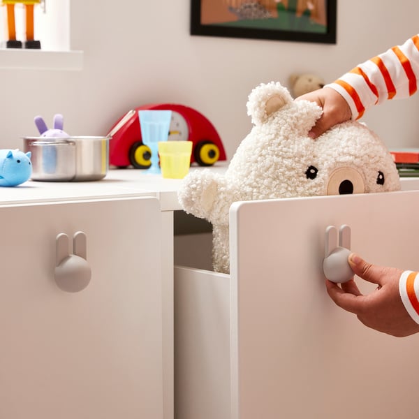 GREJSIMOJS Bouton, gris clair/lapin, 38 mm