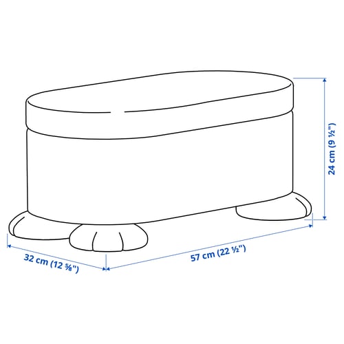 GREJSIMOJS Pouf avec rangement, jaune
