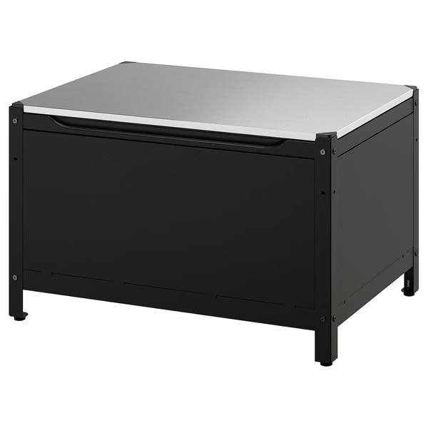 GRILLSKÄR Coffre, noir acier inoxydable/extérieur, 86x61 cm