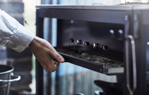 GRILLSKÄR Meuble évier/barbecue charbon, ext, acier inoxydable, 258x147 cm