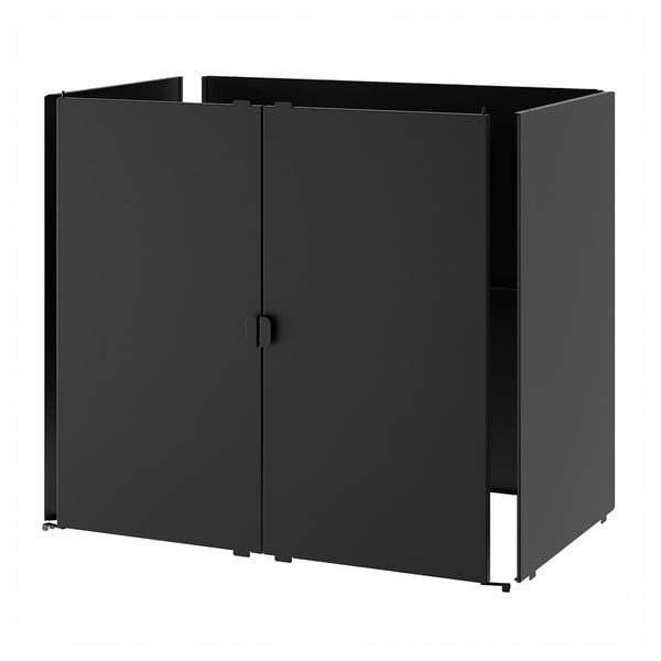GRILLSKÄR Porte/côtés/dos, noir/acier inoxydable extérieur, 86x61 cm
